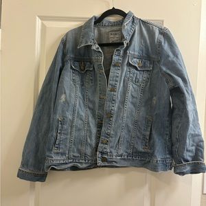 Distressed jean jacket